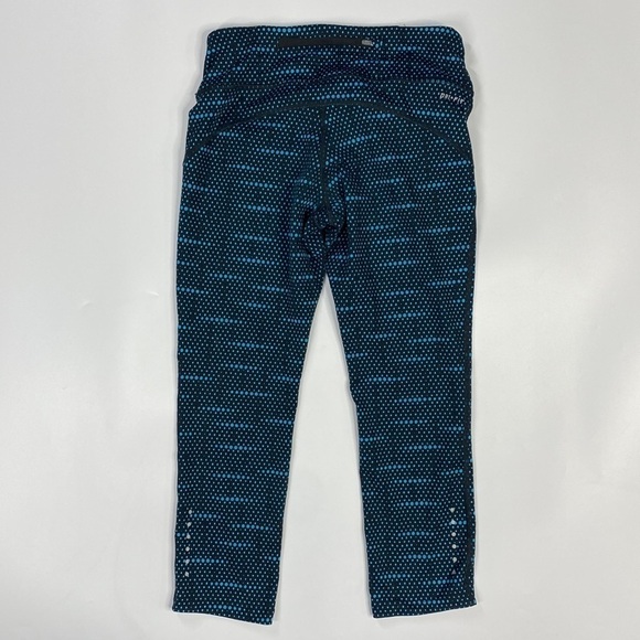 Nike Dri Fit Epic Run Tight Black Blue Capri Pants Size Small 799156 010 - Picture 4 of 13
